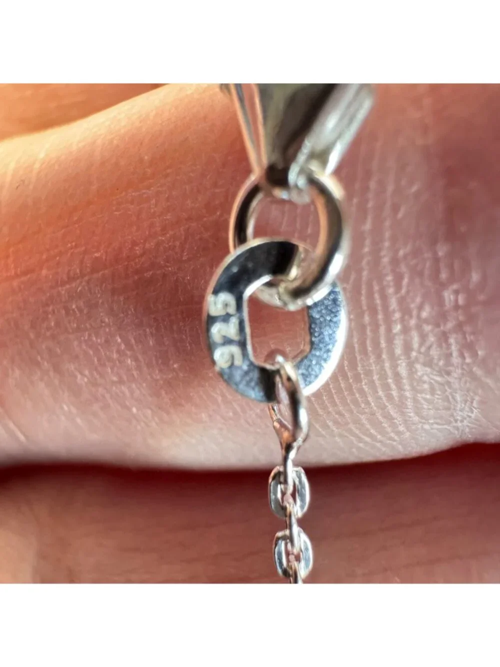 Double Interlocking Hearts Sterling Silver 925 Link Bracelet 7.5'' Length